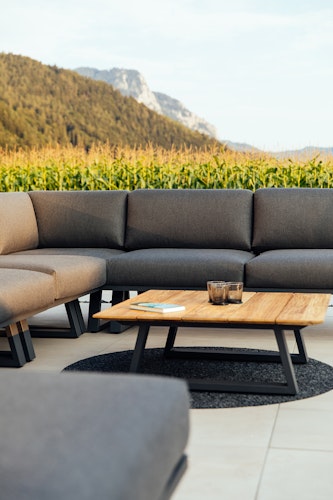 Diamond Garden Loungetisch NORA 93 x 93 cm, Aluminium / Recycled Teak